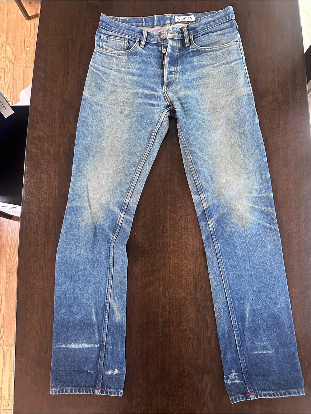 Gustin Men's California Straight Raw Denim Jeans 33